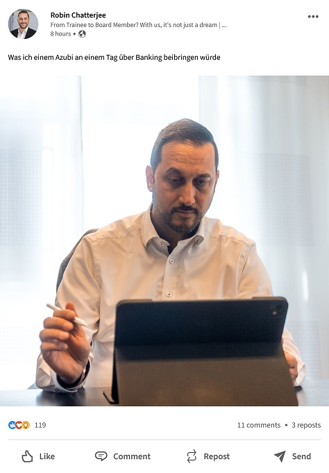 LinkedIn-Post, Sparkasse